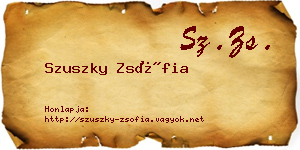 Szuszky Zsófia névjegykártya