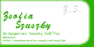 zsofia szuszky business card